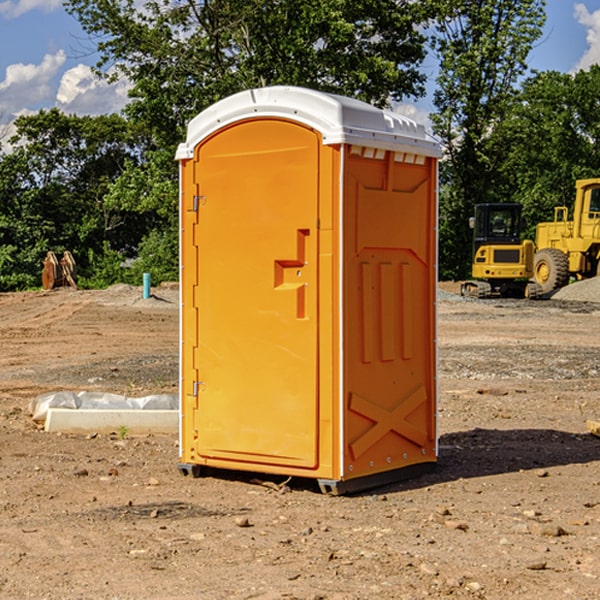 how often are the portable restrooms cleaned and serviced during a rental period in Magoffin County